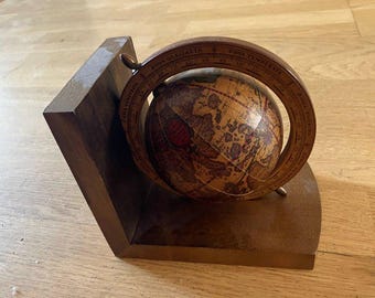 Bookend globe dark brown new condition Home decor Swedish item