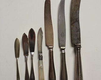 A vintage  knives and forks , Antique ,Monogram Collectible Home&Living Vintage item 1900s - 1950s