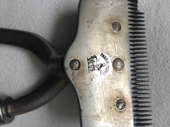 バリカン　骨董　HAIR CLIPPER Vintage Barber Handheld Manual Silver Hair Trimmer Clippers