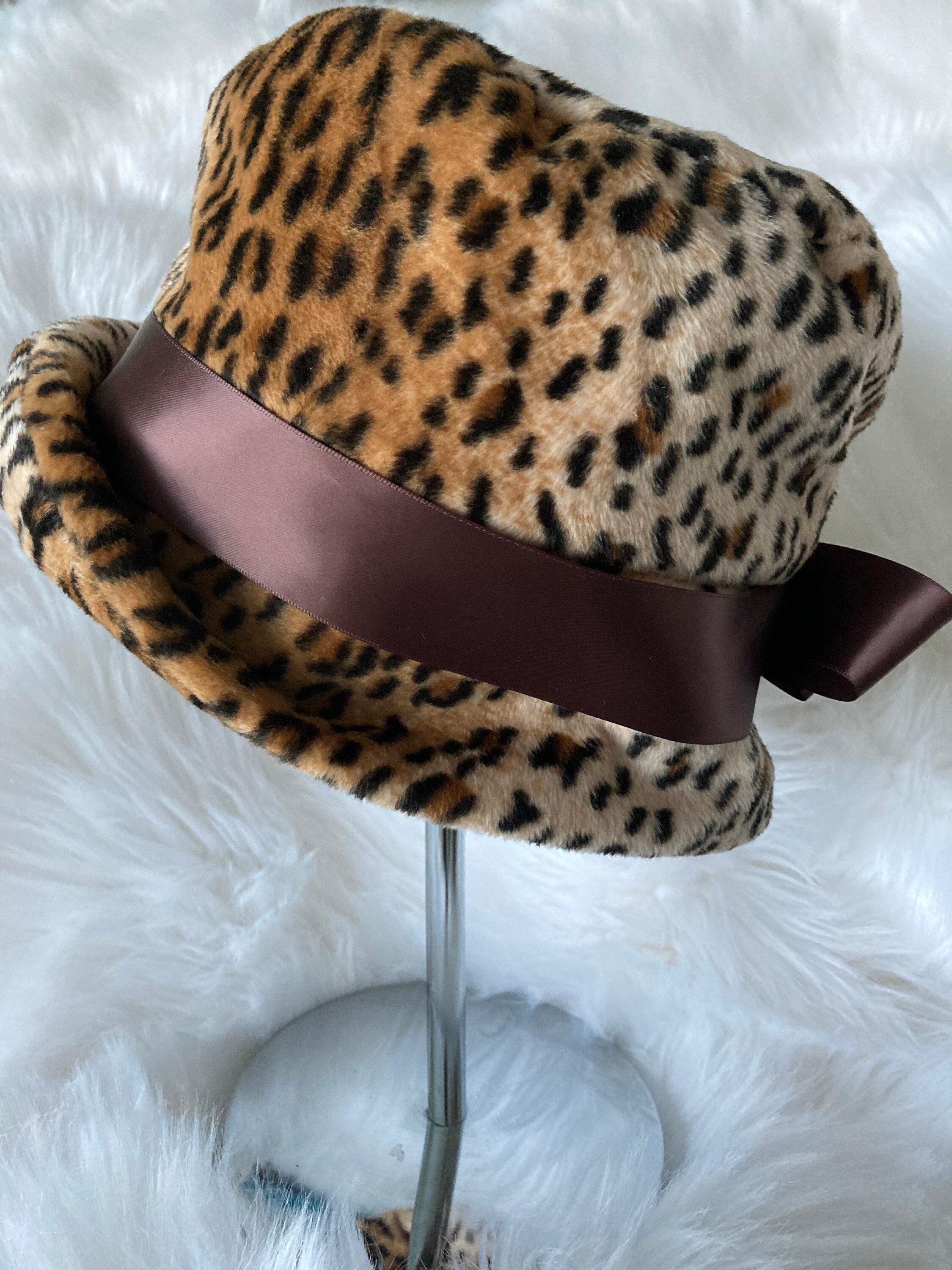 Retro leopard print hat fashion 60s Ladies hat Leopard Etsy