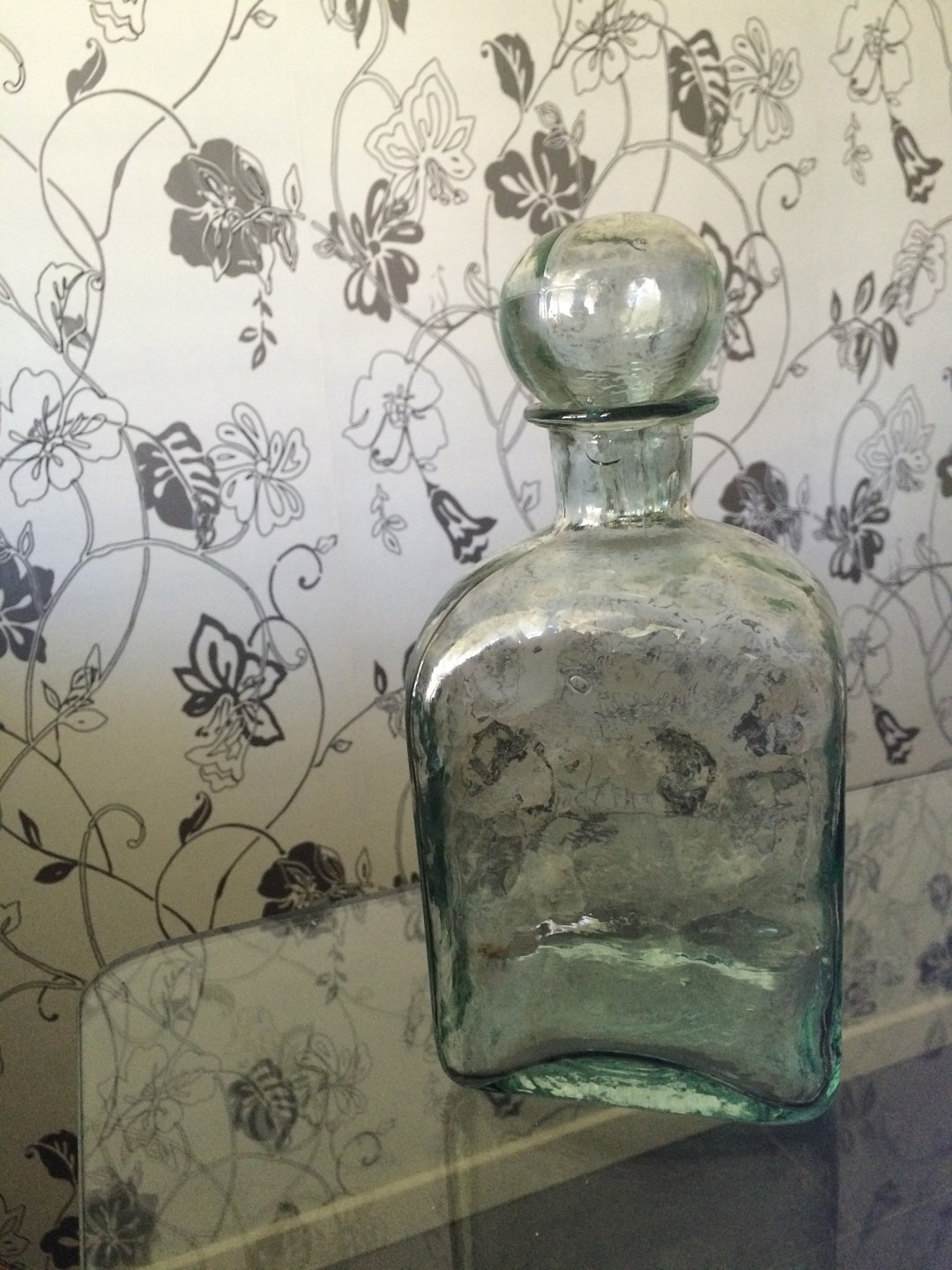 Large Decorative Glass Bottle Skandinavien Glass Home Decor Made in