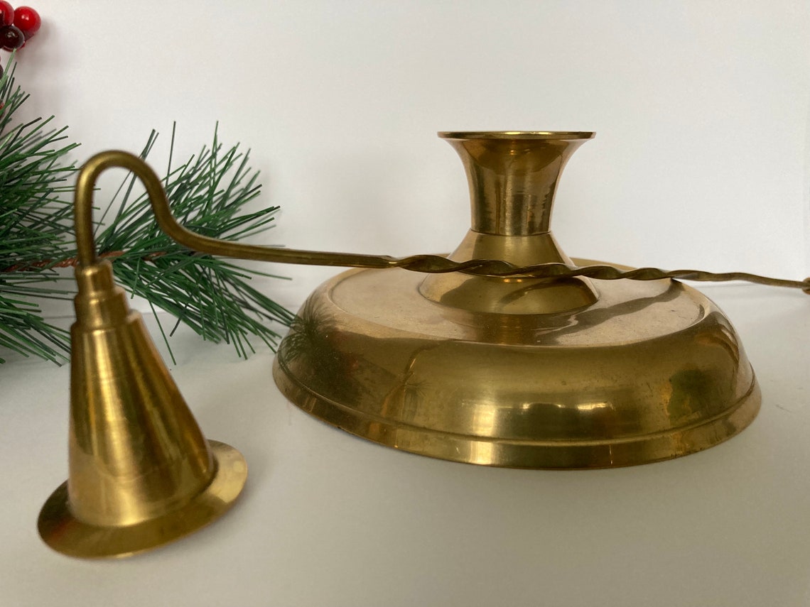 Candleholder Brass Candle Snuffer Swedish Item Candelabra Etsy UK