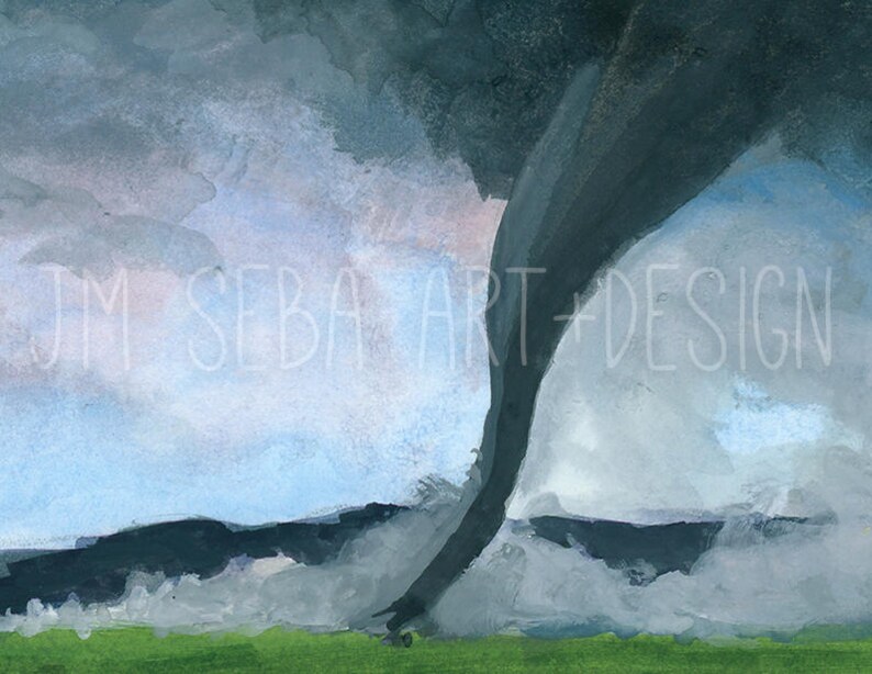 Tornado 5x7 watercolor POSTCARD