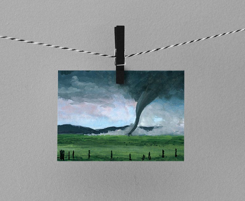 Tornado 5x7 watercolor POSTCARD