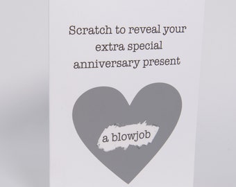 Divertente biglietto d'anniversario da grattare per il fidanzato, biglietto d'anniversario malizioso, biglietto piccante per lui, regalo d'anniversario per il marito