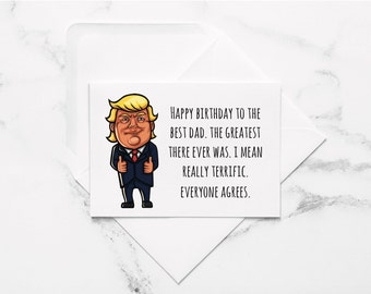Xl Note Card For Happy Birthdays Trump Pinata Humorous