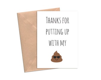 Dad Your Farts Smell Like Poop Funny Fathers Day Card Brick Design Poo
