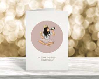 Biglietto d'auguri divertente per un'amica, compleanno della migliore amica, compleanno della ragazza, biglietto per il 21° compleanno, regalo di compleanno per la migliore amica