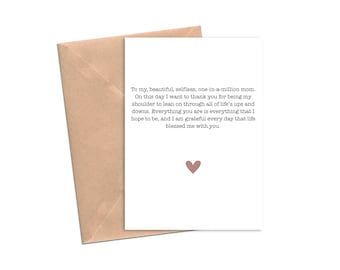 Biglietto per la Festa della Mamma / Biglietto sentimentale per la mamma / Biglietto significativo per la Festa della Mamma (formato A2) / Dolce biglietto di ringraziamento per la mamma / Regalo emozionante per la mamma