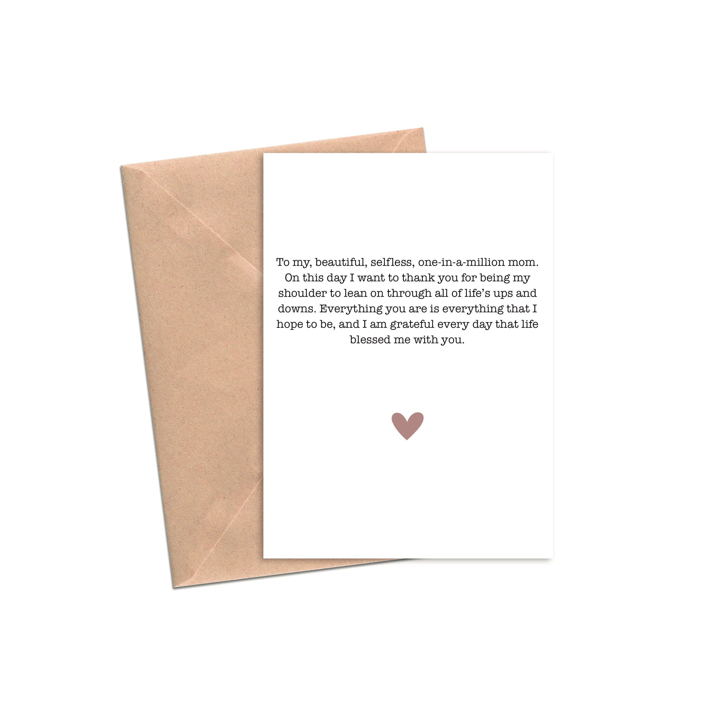 Mothers Day Card Mothers Day Gift for Mom Gift From - Etsy Finland
