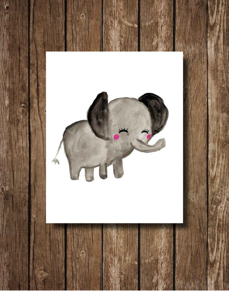 Watercolor Elephant Elephant Wall Art Elephant Printable Etsy