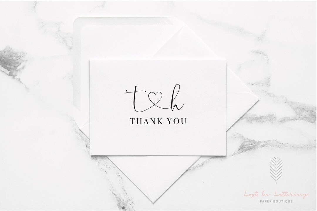 Personalized Folding Thank You Card Set Wedding Thank You Etsy