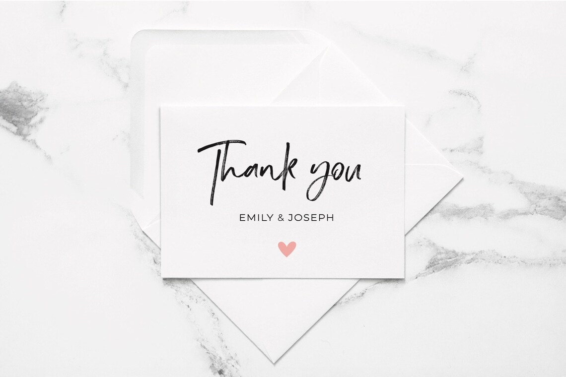 Personalized thank you card set wedding thank you card Etsy