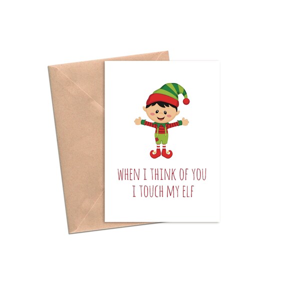 Funny Christmas Card Touch My Elf Dirty Christmas Card For Etsy