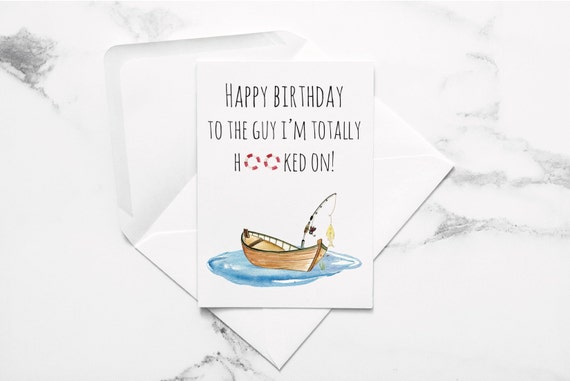 Fishing Lover Birthday Card Fishing Birthday Gift For Etsy
