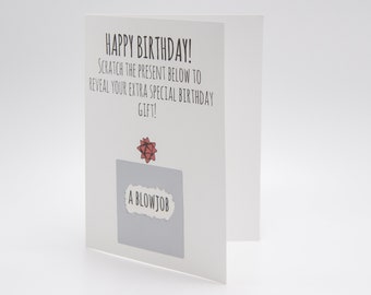 Divertente biglietto d'auguri da grattare per fidanzato o marito, biglietto d'auguri piccante, regalo malizioso per lui, biglietto scherzoso con umorismo per adulti