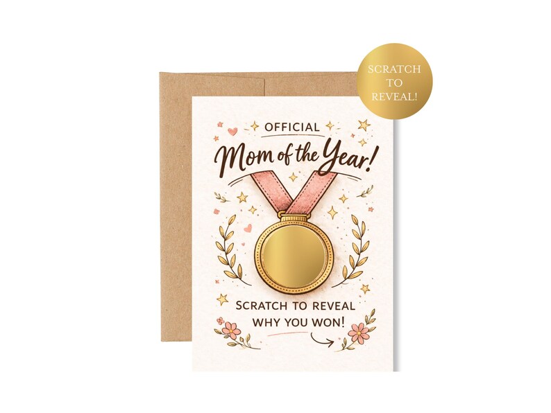 Scratch off Mother's Day Card for Mom | Mom of the Year Card | Funny ...