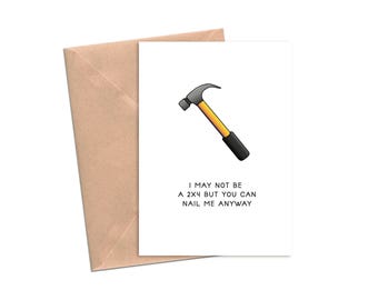 Biglietto d'auguri divertente per falegname / Biglietto d'auguri per tuttofare / Biglietto per artigiano del legno / Biglietto divertente per lui / Regalo per artigiano / Biglietto irriverente per lui