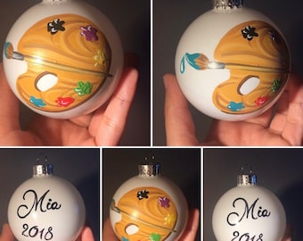 Hand-painted ornaments/ custom ornaments / handpainted/ personalized ornaments/ christmas ornaments.