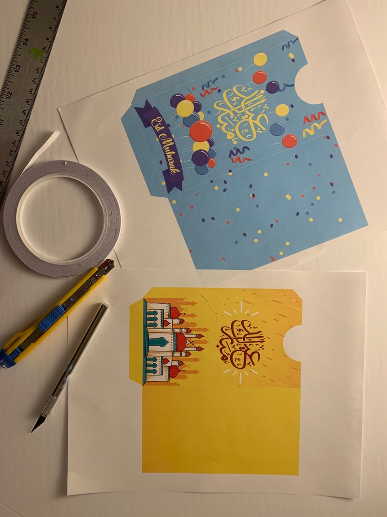 eid mubarak money envelope diy printable etsy