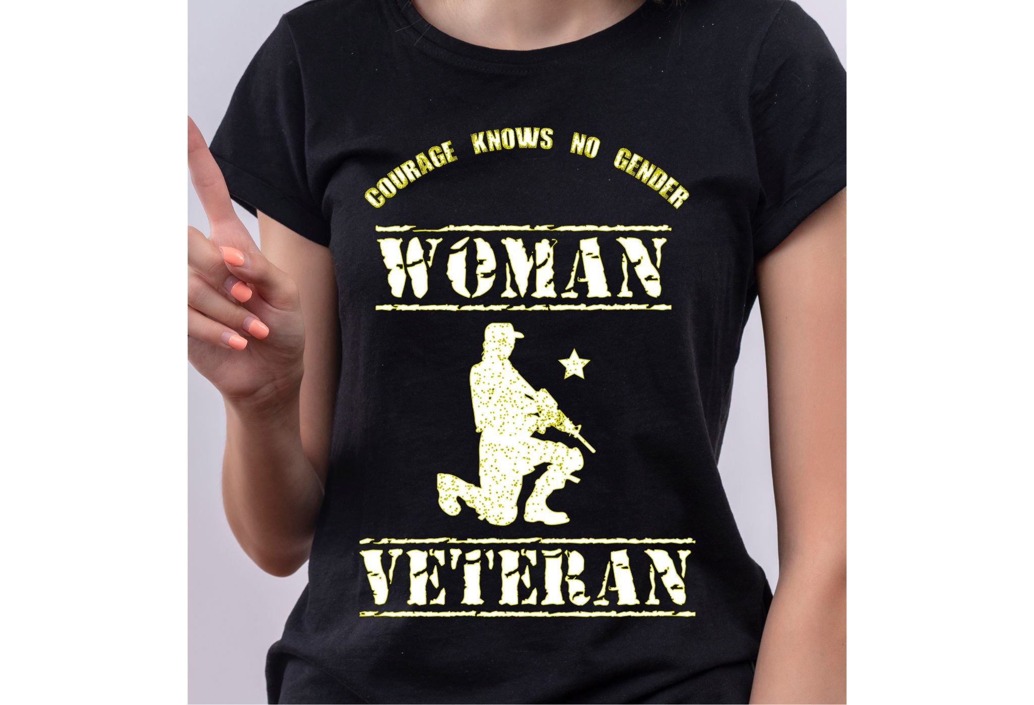 Female Veteran T Shirt Courage Knows No Gender Woman Veteran T-shirt