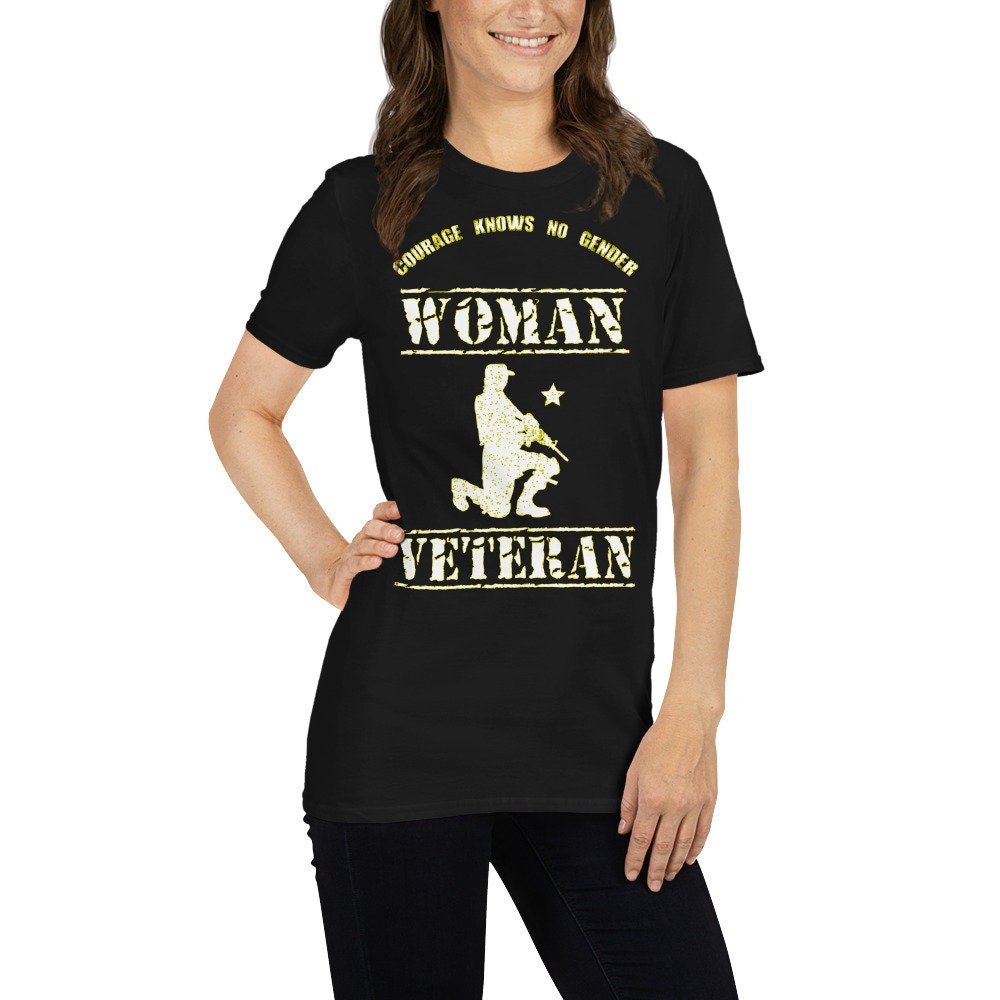 Female Veteran T Shirt Courage Knows No Gender Woman Veteran T-shirt