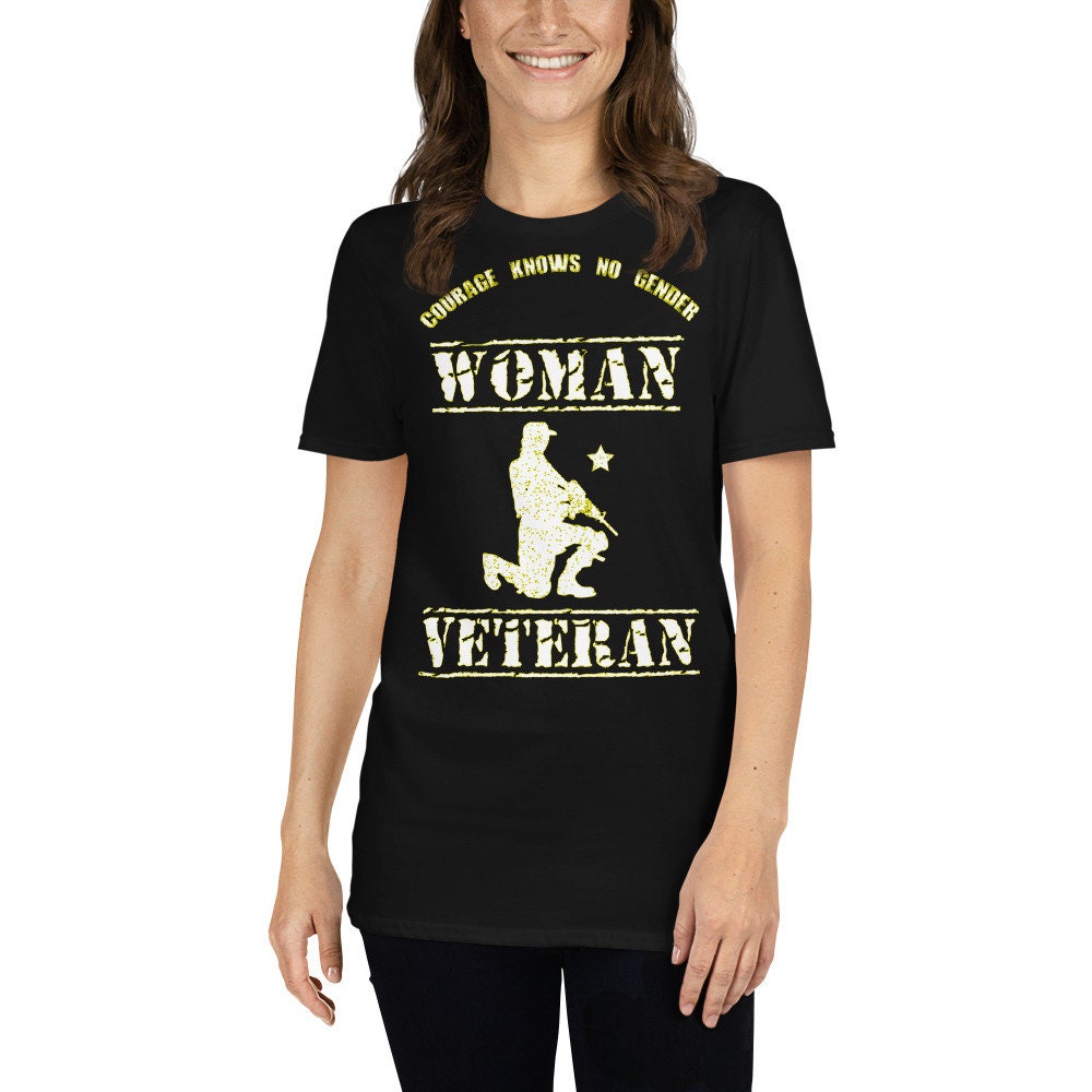 Female Veteran T Shirt Courage Knows No Gender Woman Veteran T-shirt