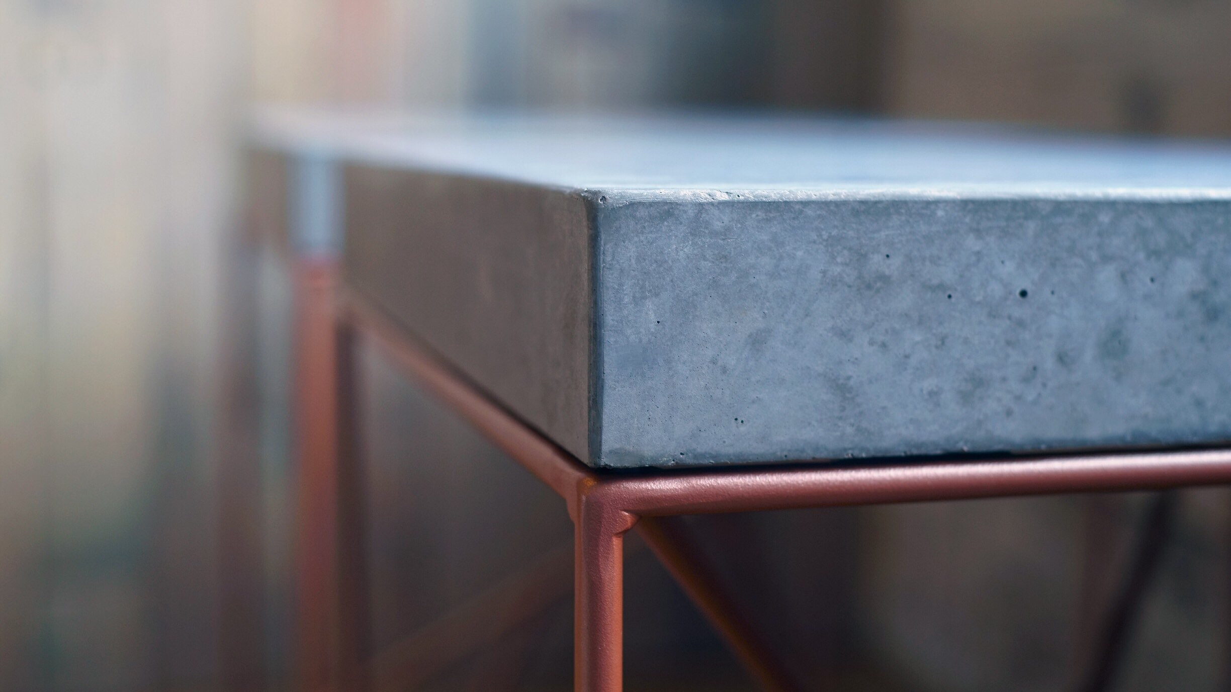 Polished Concrete Side Table Etsy