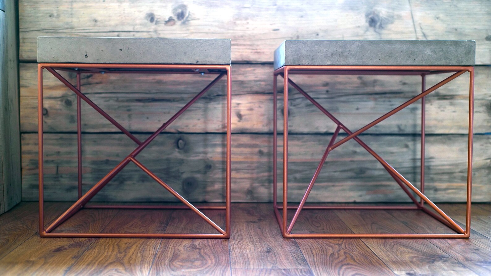 Polished Concrete Side Table Etsy