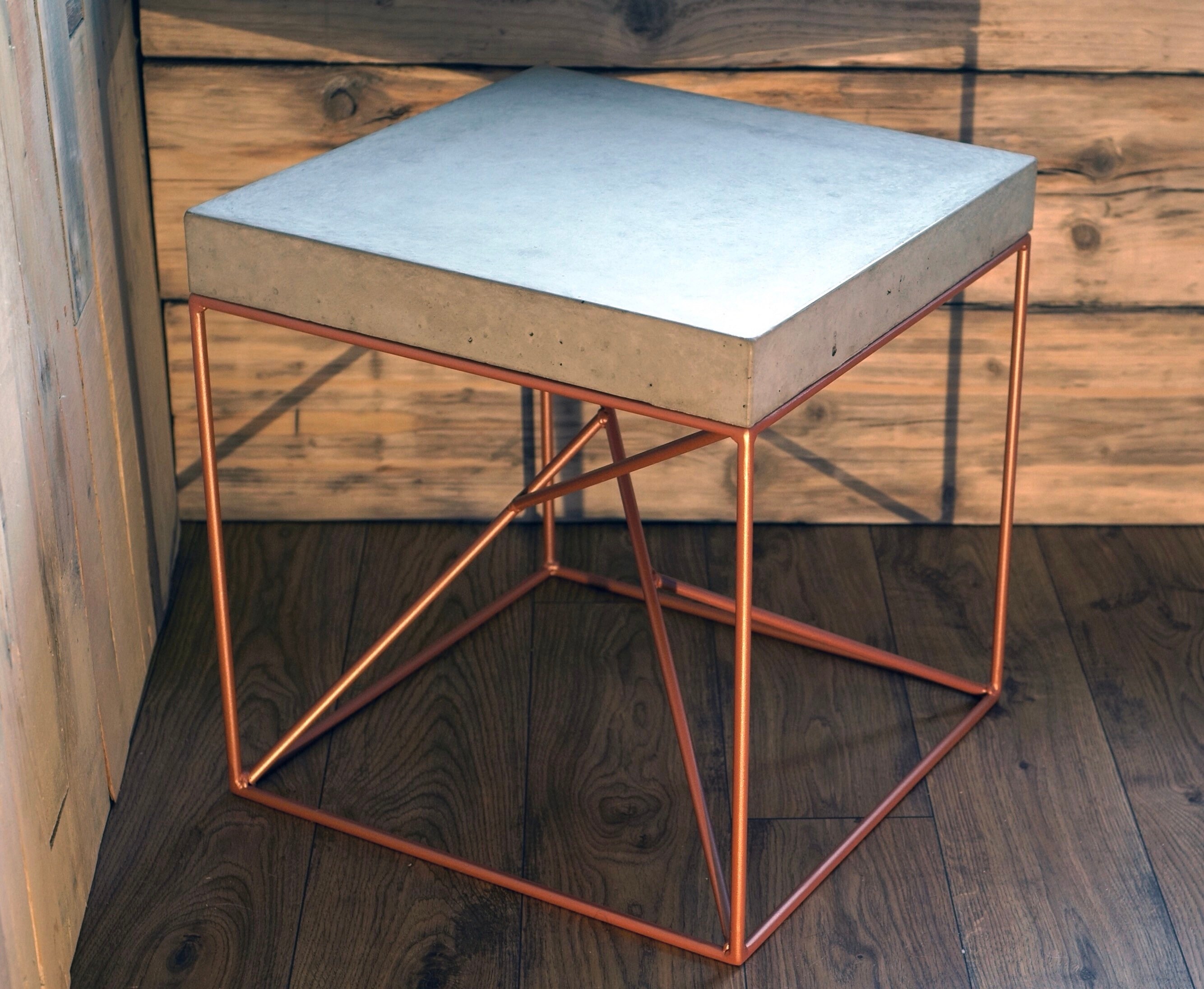 Polished Concrete Side Table Etsy UK