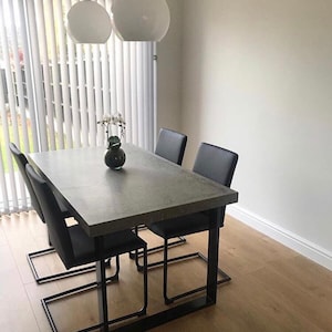 Polished concrete dining table