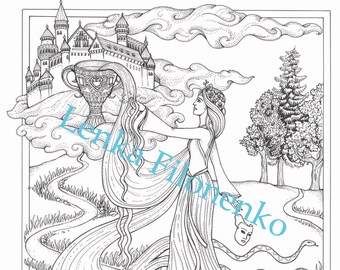 Coloring page for adults, Arts Coloring page AQUARIUS, Zodiac, PDF download and print