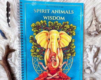 SPIRIT ANIMALS WISDOM Coloring Book for adults, High quality artist print