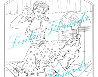 Coloring page for adults, Autumn Girl, Coloring for adults - PDF download  and print