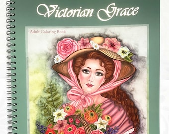 Livre de coloriage victorien, Victorian Grace - Impression d'artiste de haute qualité