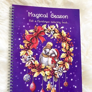 Christmas and Fall Coloring Book for adults, MAGICAL SEASON, High quality artist print