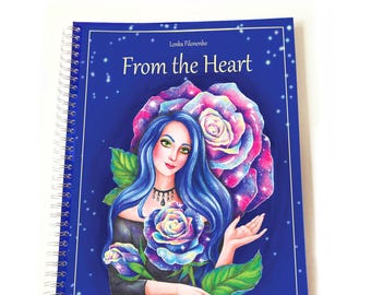 心から – 手描きファンタジーぬり絵 | 妖精、魔女、人魚 | アーティストエディションプリント | サイン入り