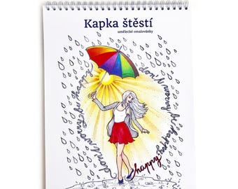 しあわせのしずく – 大人と子供向けぬり絵 | 手描きアーティスト版プリント