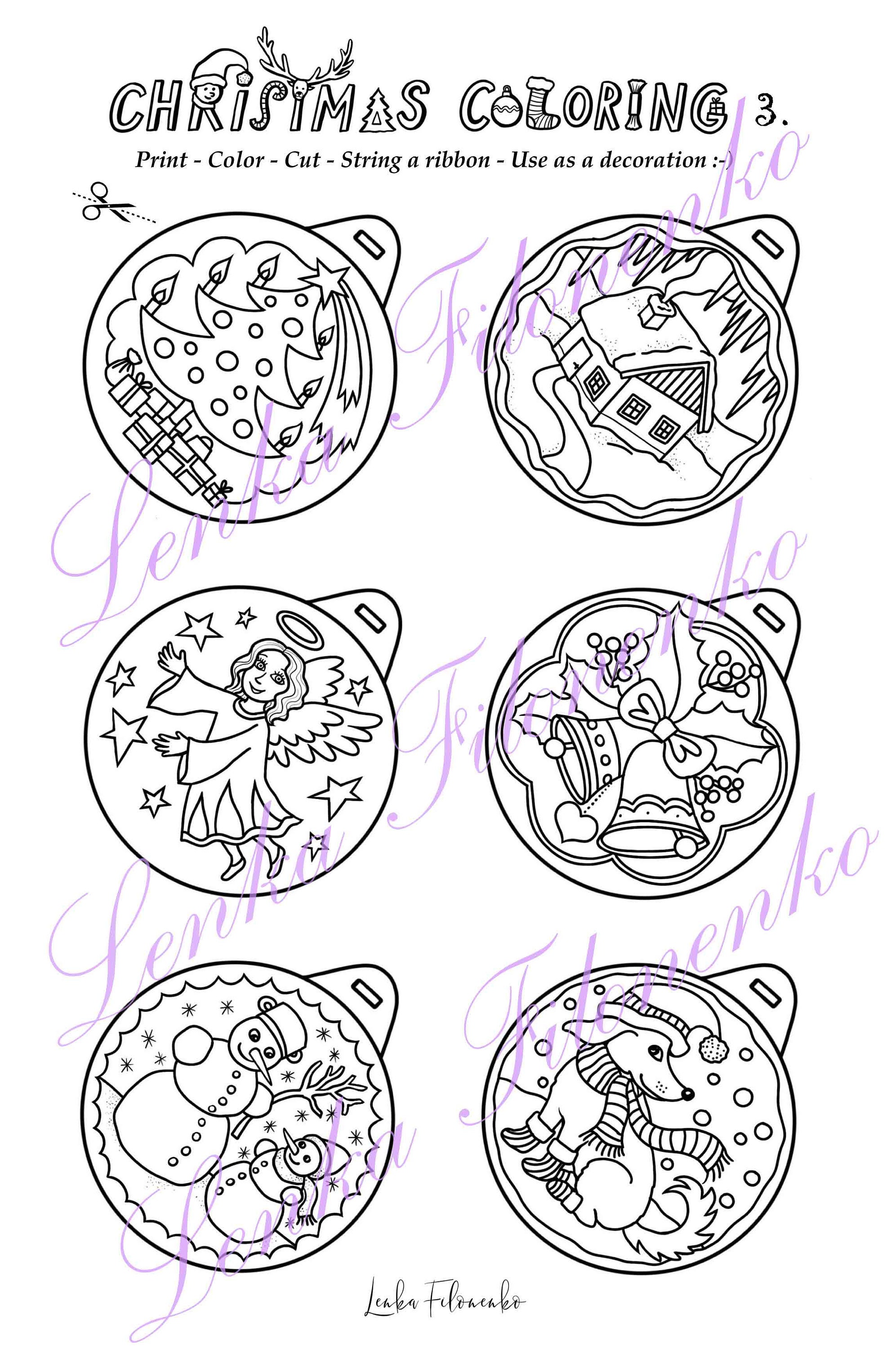Christmas Coloring Advent Calendar 24 Small Decorations To Etsy Christmas Coloring Advent Calendar 24 Small Decorations To Etsy