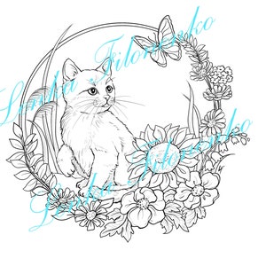 Set of 4 Coloring Pages - Line Art - Four Seasons Cute Animals, PDF ...