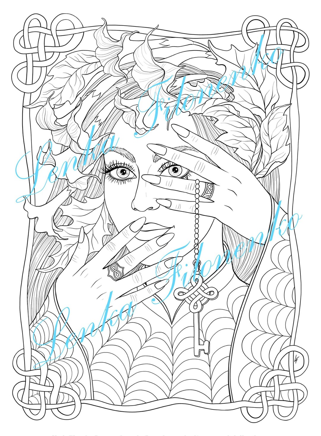 Coloring page for adults, Country line dancer - greyscale, Coloring for  adults - PDF download and print