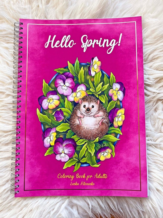 Hello Spring Coloring Book for Adults, High Quality Artist Print