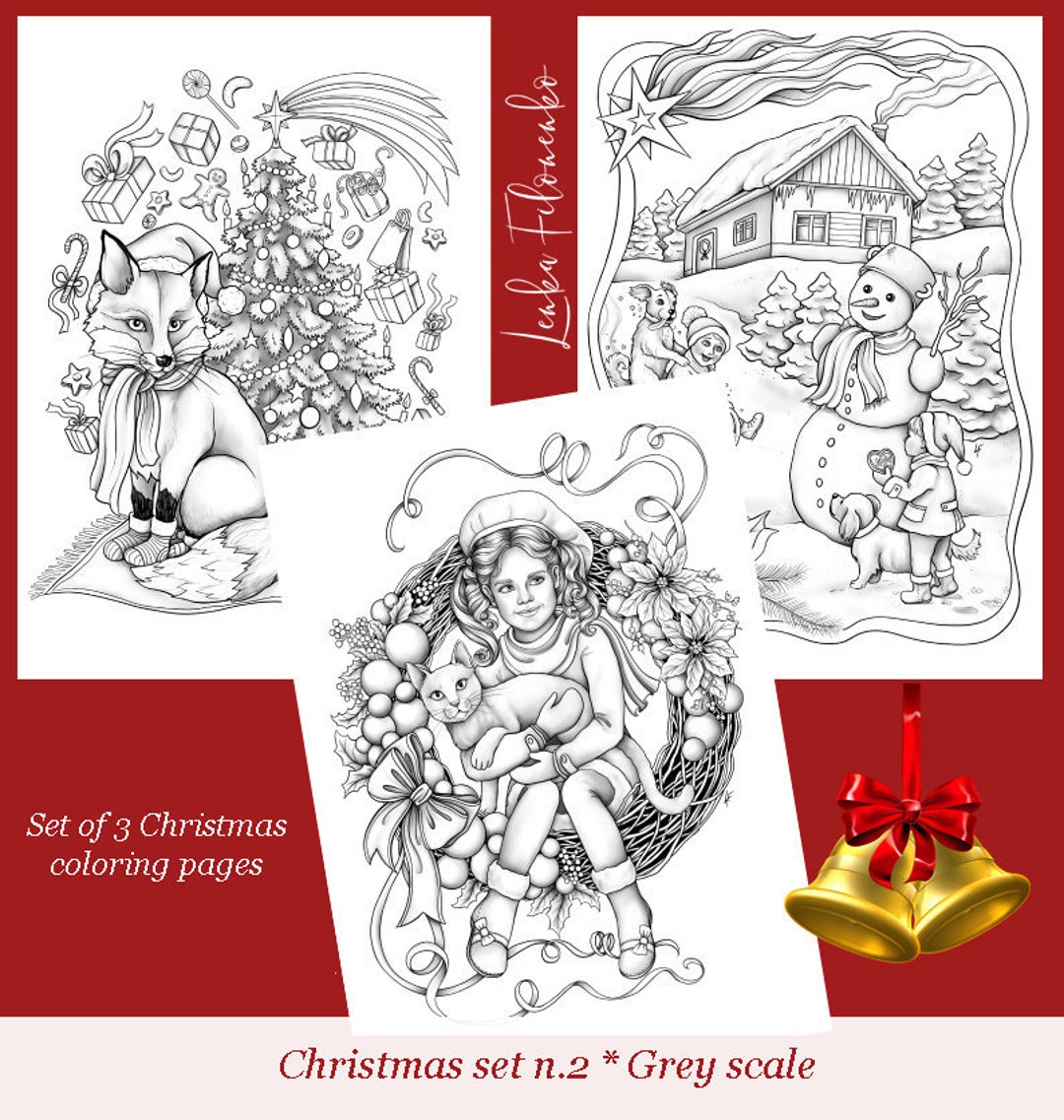Christmas Girls Coloring Pages Set Two