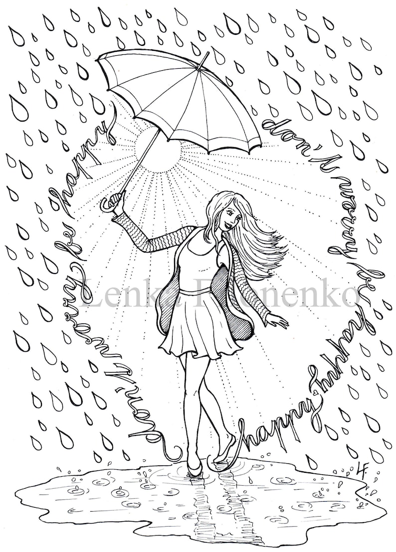 660 Coloring Pages For Adults Rain Images & Pictures In HD