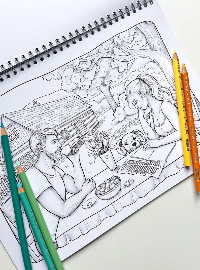Signed Summer Adult Coloring Book – Hand-drawn Artist Edition - Etsy