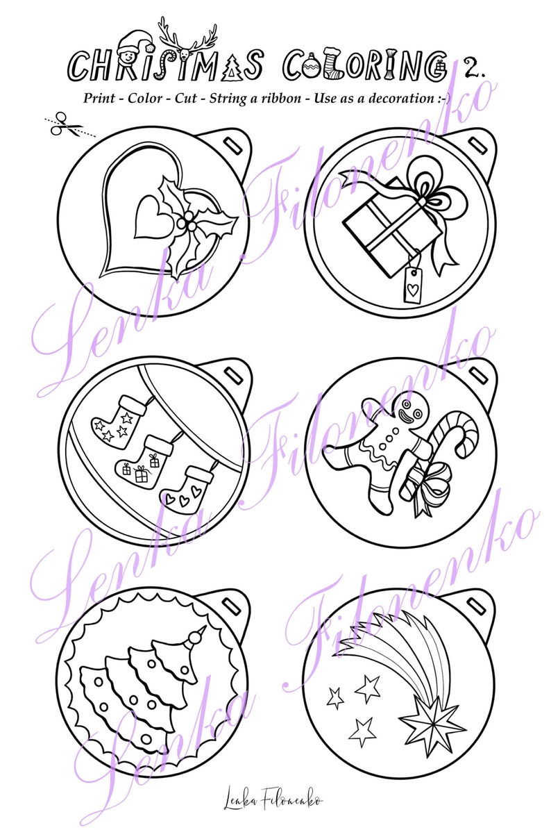 Christmas Coloring Advent Calendar 24 Small Decorations To Etsy Christmas Coloring Advent Calendar 24 Small Decorations To Etsy
