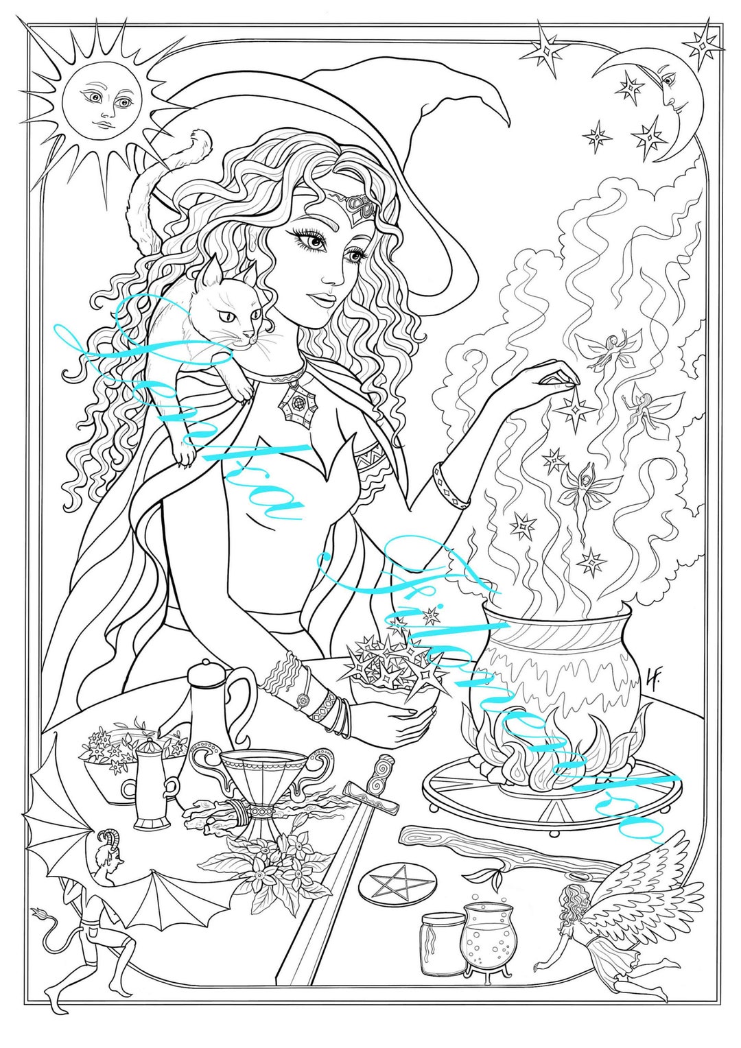 Peinture Par Numéro Adulte A Imprimer Gratuit Coloriage pour adultes Coloriage Arts Sorcière Télécharger - Etsy Canada