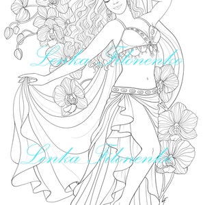 Dream Dancers LINE ART pdf Adult Coloring book download and print 21 images image 5