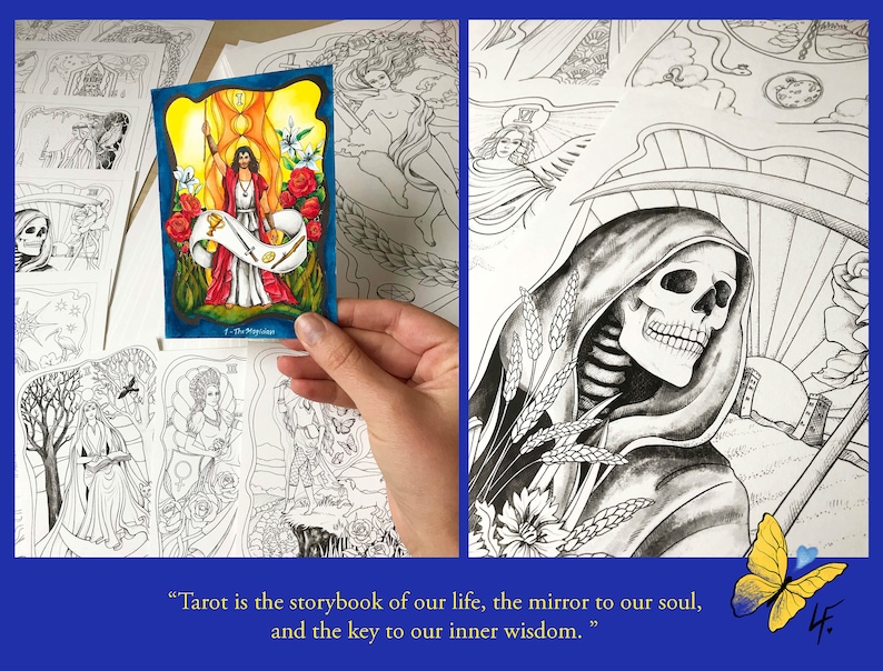 Download Tarot Coloring Book printable PDF Major Arcana coloring book | Etsy