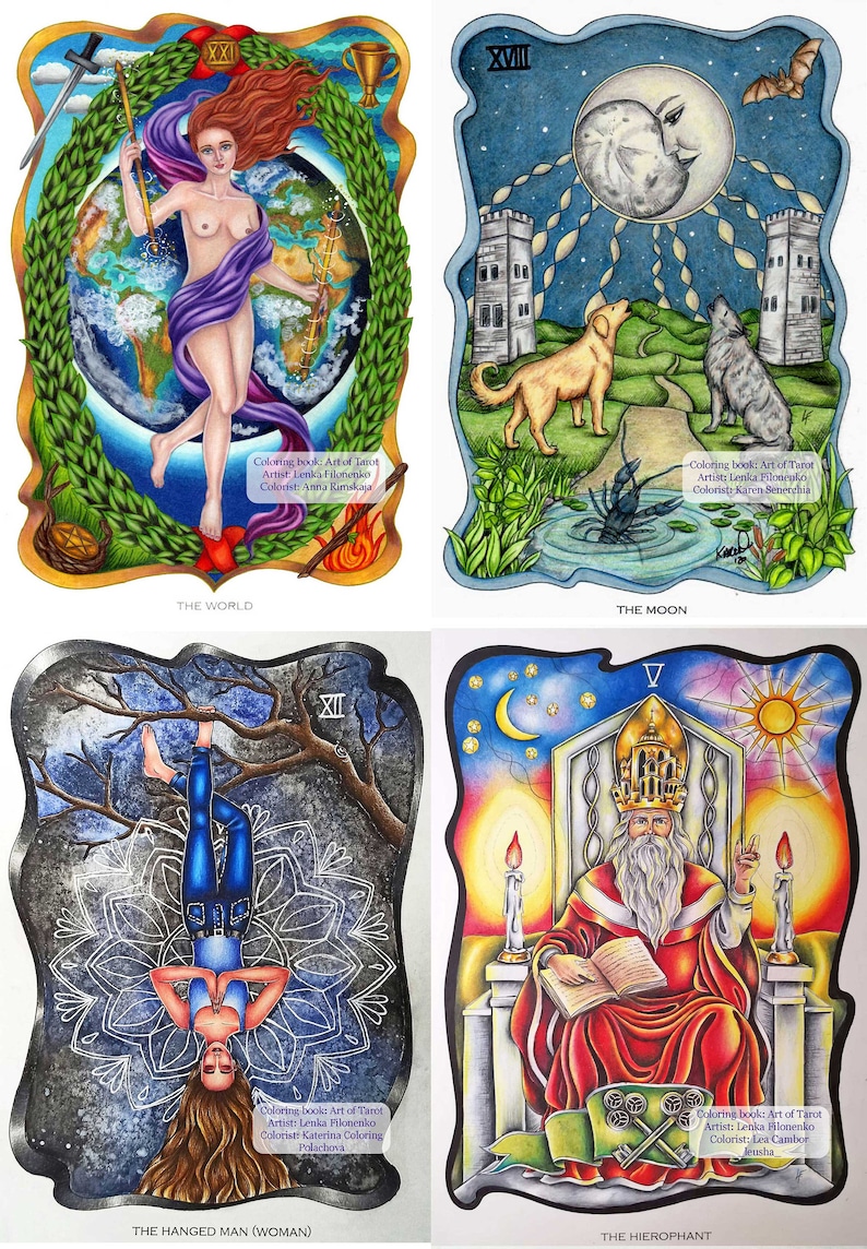tarot coloring book printable pdf major arcana coloring